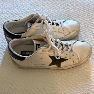 Golden Goose  White Sneakers with Dark green Star